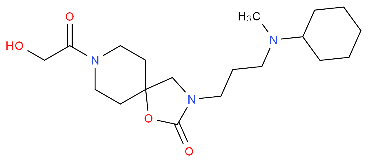 3-{3-[cyclohexyl(methyl)amino]propyl}-8-glycoloyl-1-oxa-3,8-diazaspiro[4.5]decan-2-one_分子结构_CAS_)