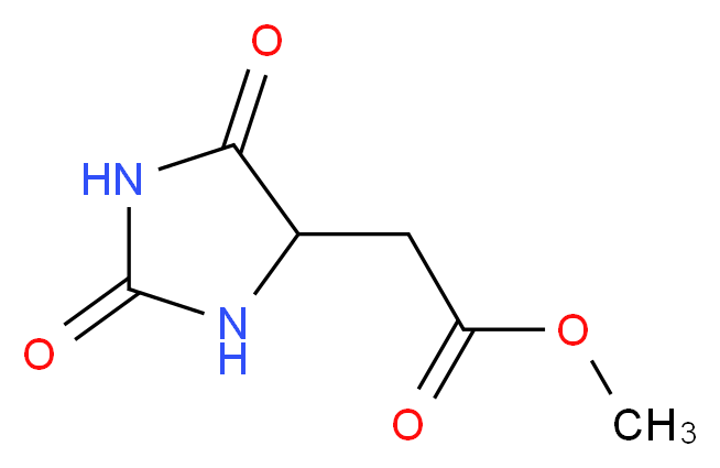 methyl 2-(2,5-dioxoimidazolidin-4-yl)acetate_分子结构_CAS_63760-88-3
