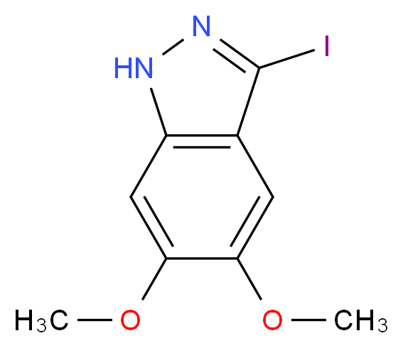 3-iodo-5,6-dimethoxy-1H-indazole_分子结构_CAS_944904-29-4
