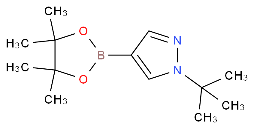 1-tert-butyl-4-(tetramethyl-1,3,2-dioxaborolan-2-yl)-1H-pyrazole_分子结构_CAS_1256359-15-5