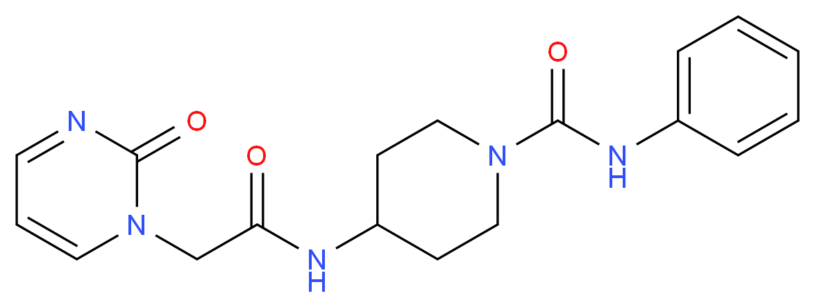4-{[(2-oxopyrimidin-1(2H)-yl)acetyl]amino}-N-phenylpiperidine-1-carboxamide_分子结构_CAS_)