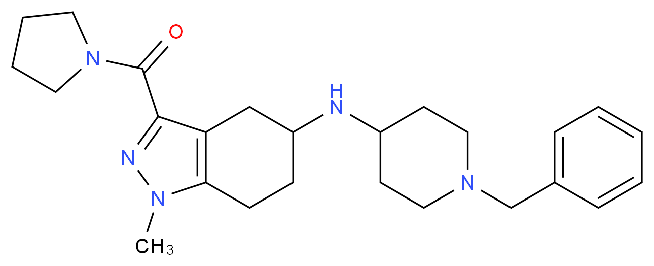 N-(1-benzyl-4-piperidinyl)-1-methyl-3-(1-pyrrolidinylcarbonyl)-4,5,6,7-tetrahydro-1H-indazol-5-amine_分子结构_CAS_)