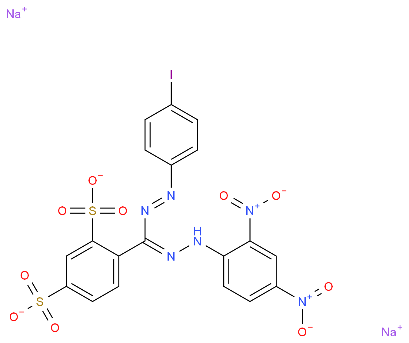 4-[1-(4-Iodophenyl)-5-(2,4-dinitrophenyl)-formaz-3-yl]-1,3-benzene Disulfonate, Disodium Salt_分子结构_CAS_161617-44-3)