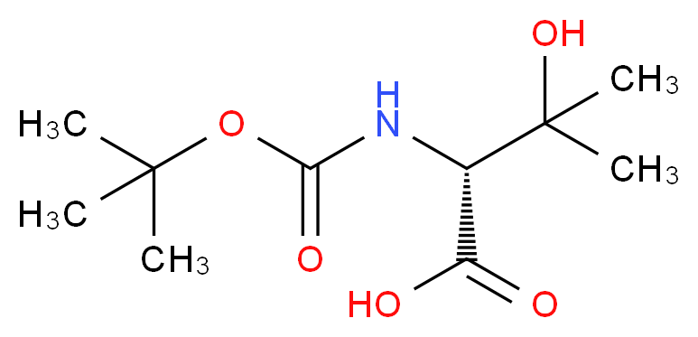 (2R)-2-{[(tert-butoxy)carbonyl]amino}-3-hydroxy-3-methylbutanoic acid_分子结构_CAS_288159-40-0