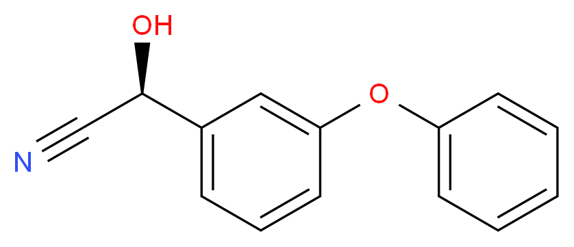 (S)-2-Hydroxy-2-(3-phenoxyphenyl)acetonitrile_分子结构_CAS_61826-76-4)
