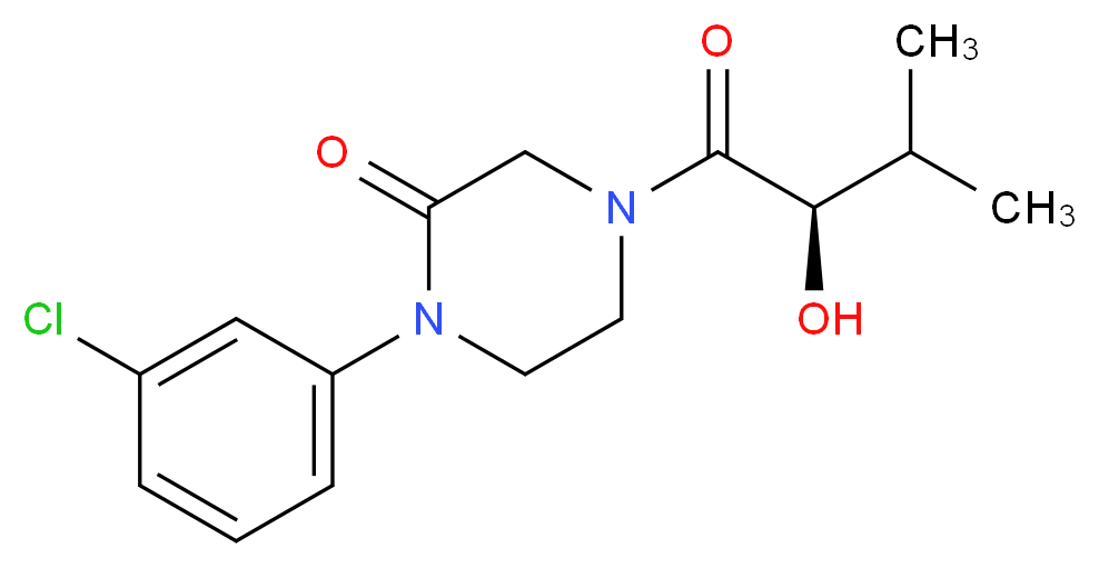 1-(3-chlorophenyl)-4-[(2R)-2-hydroxy-3-methylbutanoyl]-2-piperazinone_分子结构_CAS_)