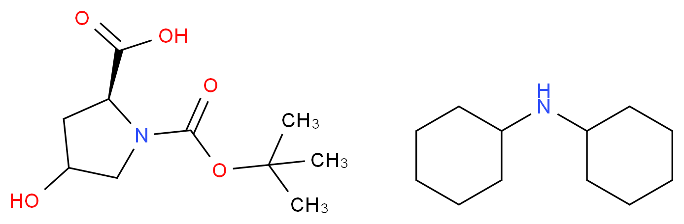 (2S)-1-[(tert-butoxy)carbonyl]-4-hydroxypyrrolidine-2-carboxylic acid; N-cyclohexylcyclohexanamine_分子结构_CAS_21157-12-0