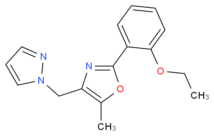 2-(2-ethoxyphenyl)-5-methyl-4-(1H-pyrazol-1-ylmethyl)-1,3-oxazole_分子结构_CAS_)