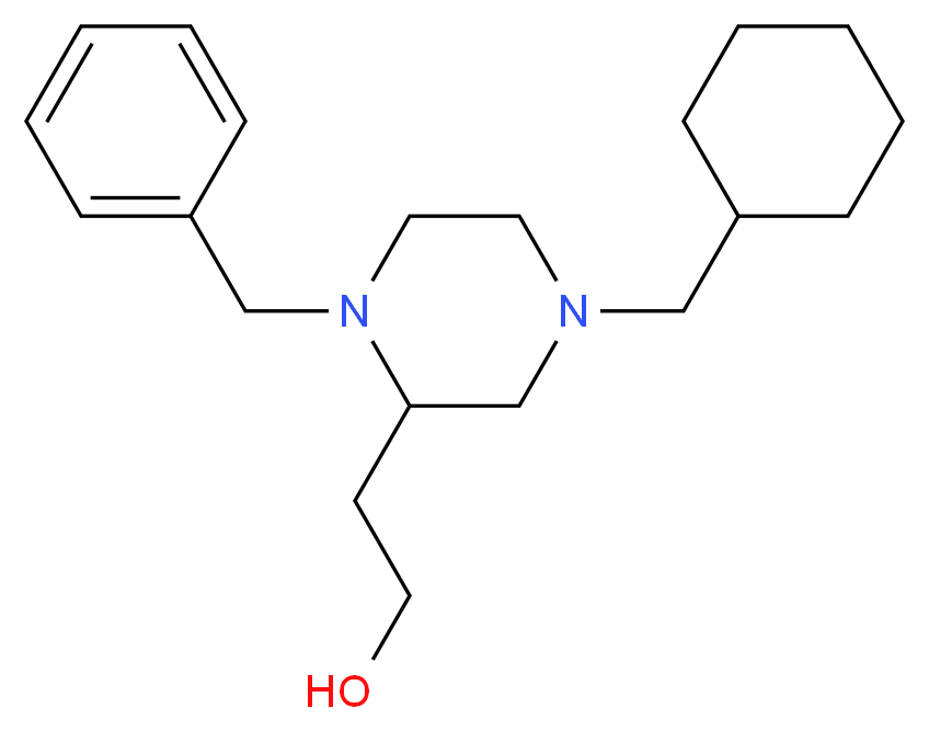 2-[1-benzyl-4-(cyclohexylmethyl)-2-piperazinyl]ethanol_分子结构_CAS_)