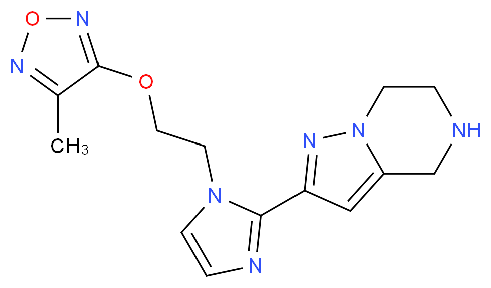 2-(1-{2-[(4-methyl-1,2,5-oxadiazol-3-yl)oxy]ethyl}-1H-imidazol-2-yl)-4,5,6,7-tetrahydropyrazolo[1,5-a]pyrazine_分子结构_CAS_)