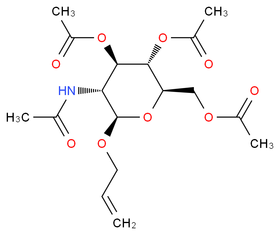 [(2R,3S,4R,5R,6R)-3,4-bis(acetyloxy)-5-acetamido-6-(prop-2-en-1-yloxy)oxan-2-yl]methyl acetate_分子结构_CAS_28738-44-5