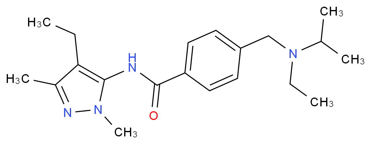 N-(4-ethyl-1,3-dimethyl-1H-pyrazol-5-yl)-4-{[ethyl(isopropyl)amino]methyl}benzamide_分子结构_CAS_)