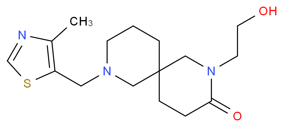 2-(2-hydroxyethyl)-8-[(4-methyl-1,3-thiazol-5-yl)methyl]-2,8-diazaspiro[5.5]undecan-3-one_分子结构_CAS_)