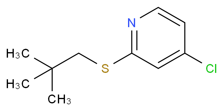 4-chloro-2-[(2,2-dimethylpropyl)sulfanyl]pyridine_分子结构_CAS_1346707-34-3