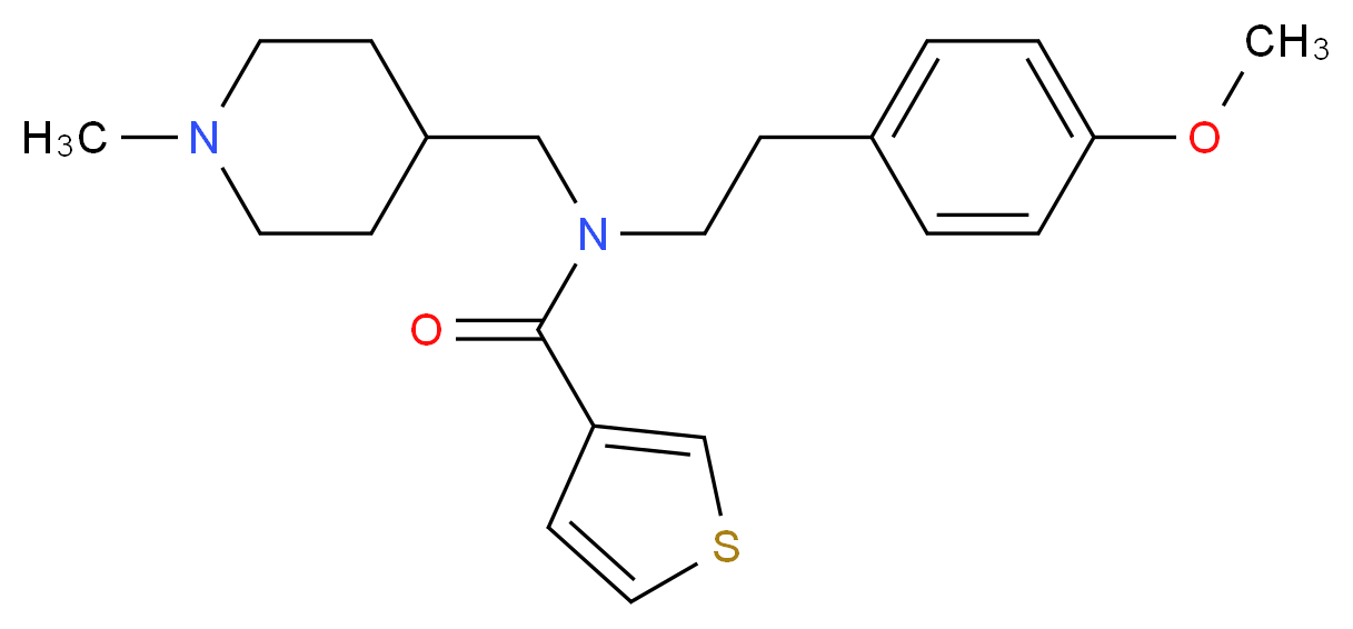 N-[2-(4-methoxyphenyl)ethyl]-N-[(1-methyl-4-piperidinyl)methyl]-3-thiophenecarboxamide_分子结构_CAS_)