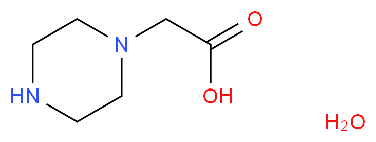 2-(1-Piperazinyl)acetic acid monohydrate_分子结构_CAS_667462-09-1)