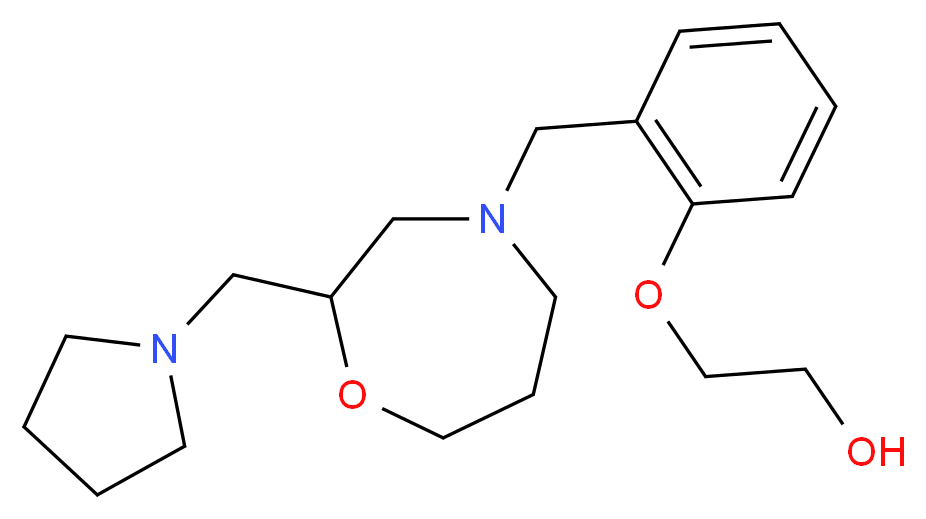 2-(2-{[2-(pyrrolidin-1-ylmethyl)-1,4-oxazepan-4-yl]methyl}phenoxy)ethanol_分子结构_CAS_)