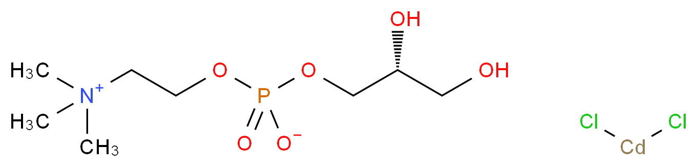 (2-{[(2R)-2,3-dihydroxypropyl phosphonato]oxy}ethyl)trimethylazanium; dichlorocadmium_分子结构_CAS_64681-08-9