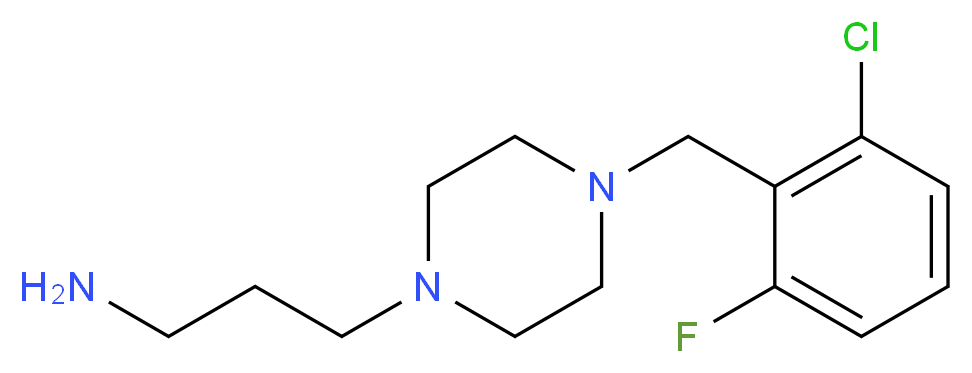 3-{4-[(2-chloro-6-fluorophenyl)methyl]piperazin-1-yl}propan-1-amine_分子结构_CAS_306934-74-7