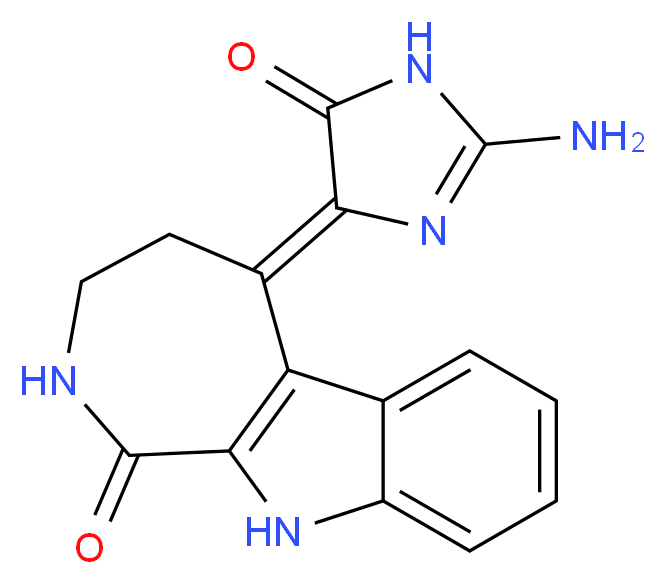 2-amino-4-{1-oxo-1H,2H,3H,4H,5H,10H-azepino[3,4-b]indol-5-ylidene}-4,5-dihydro-1H-imidazol-5-one_分子结构_CAS_693222-51-4