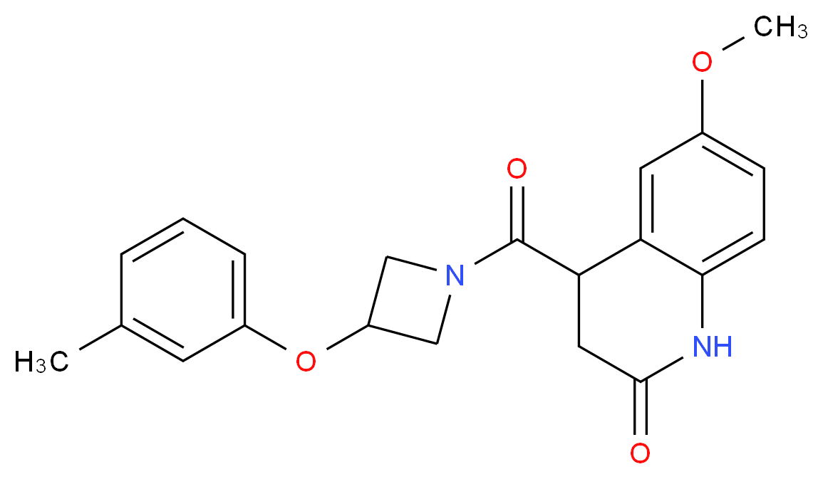 6-methoxy-4-{[3-(3-methylphenoxy)-1-azetidinyl]carbonyl}-3,4-dihydro-2(1H)-quinolinone_分子结构_CAS_)