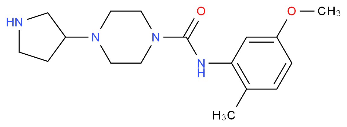 N-(5-methoxy-2-methylphenyl)-4-pyrrolidin-3-ylpiperazine-1-carboxamide_分子结构_CAS_)