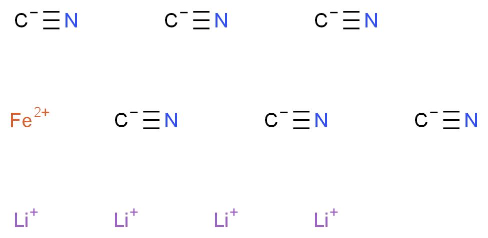 iron(2+) ion tetralithium(1+) ion hexakis(iminomethanide)_分子结构_CAS_13601-18-8