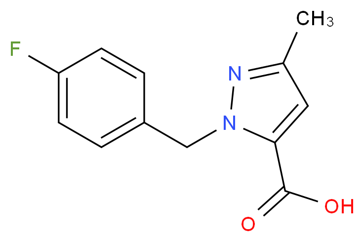 1-[(4-fluorophenyl)methyl]-3-methyl-1H-pyrazole-5-carboxylic acid_分子结构_CAS_618070-43-2