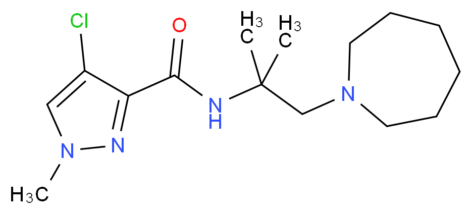 N-(2-azepan-1-yl-1,1-dimethylethyl)-4-chloro-1-methyl-1H-pyrazole-3-carboxamide_分子结构_CAS_)