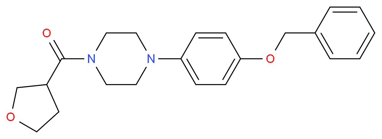 1-[4-(benzyloxy)phenyl]-4-(tetrahydrofuran-3-ylcarbonyl)piperazine_分子结构_CAS_)