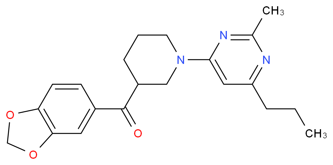 1,3-benzodioxol-5-yl[1-(2-methyl-6-propylpyrimidin-4-yl)piperidin-3-yl]methanone_分子结构_CAS_)