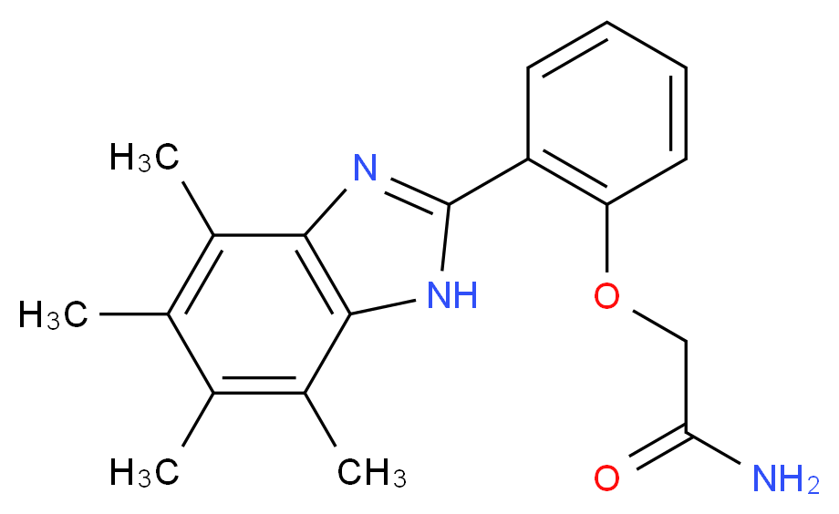 2-[2-(4,5,6,7-tetramethyl-1H-benzimidazol-2-yl)phenoxy]acetamide_分子结构_CAS_)