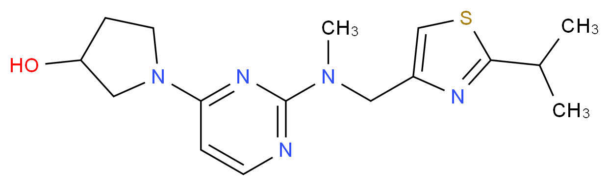 1-{2-[[(2-isopropyl-1,3-thiazol-4-yl)methyl](methyl)amino]pyrimidin-4-yl}pyrrolidin-3-ol_分子结构_CAS_)