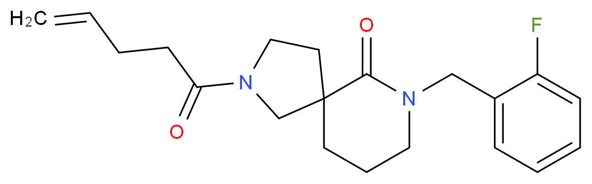 7-(2-fluorobenzyl)-2-(4-pentenoyl)-2,7-diazaspiro[4.5]decan-6-one_分子结构_CAS_)