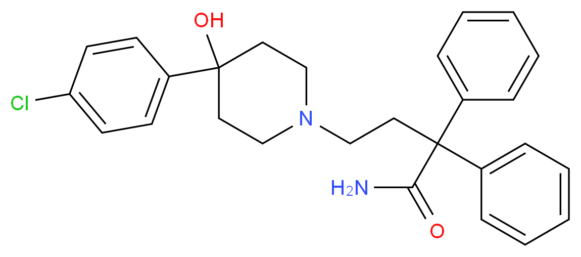 4-[4-(4-chlorophenyl)-4-hydroxypiperidin-1-yl]-2,2-diphenylbutanamide_分子结构_CAS_66164-06-5