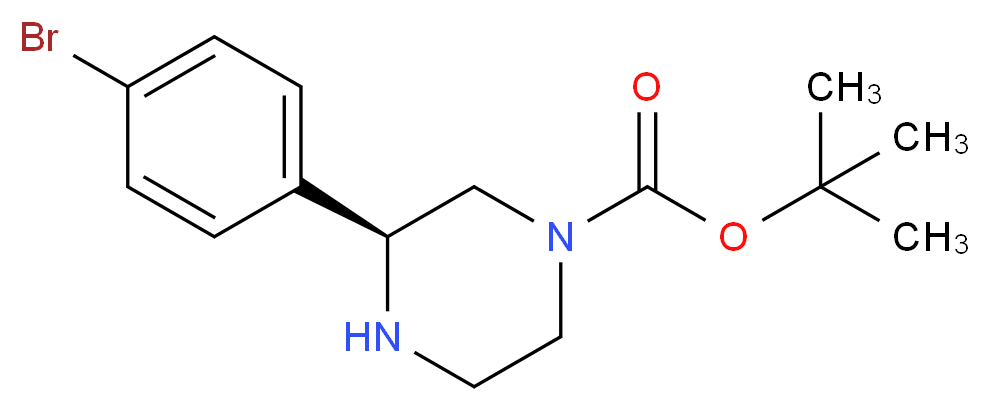 (S)-3-(4-BROMO-PHENYL)-PIPERAZINE-1-CARBOXYLIC ACID TERT-BUTYL ESTER_分子结构_CAS_)