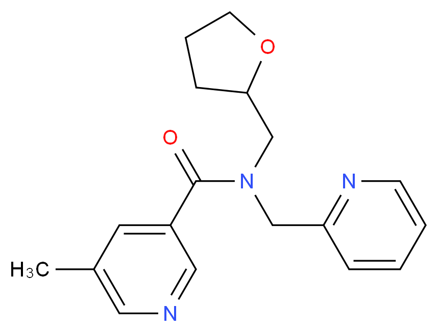 5-methyl-N-(pyridin-2-ylmethyl)-N-(tetrahydrofuran-2-ylmethyl)nicotinamide_分子结构_CAS_)