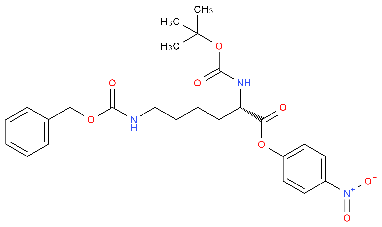 4-nitrophenyl (2S)-6-{[(benzyloxy)carbonyl]amino}-2-{[(tert-butoxy)carbonyl]amino}hexanoate_分子结构_CAS_2389-46-0