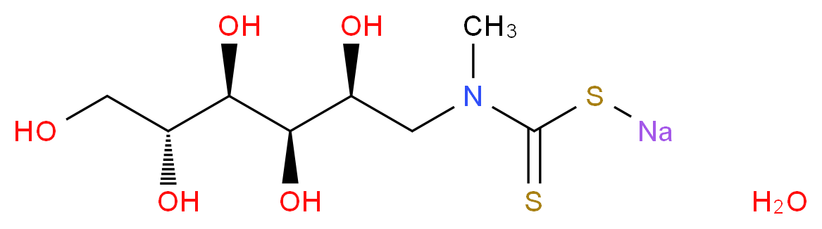 N-(二硫代羧基)-N-甲基-D-葡糖胺 钠盐 一水合物_分子结构_CAS_91840-27-6)