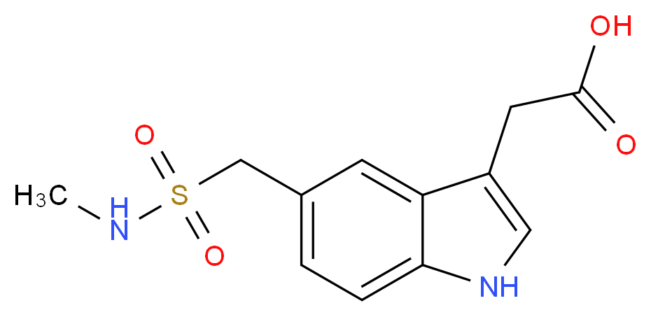 2-{5-[(methylsulfamoyl)methyl]-1H-indol-3-yl}acetic acid_分子结构_CAS_103628-44-0