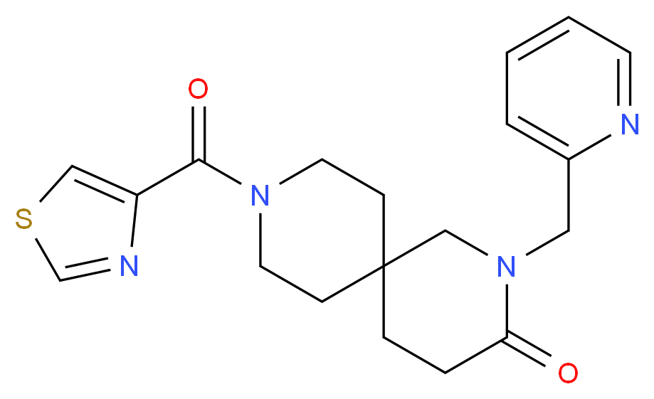 2-(pyridin-2-ylmethyl)-9-(1,3-thiazol-4-ylcarbonyl)-2,9-diazaspiro[5.5]undecan-3-one_分子结构_CAS_)