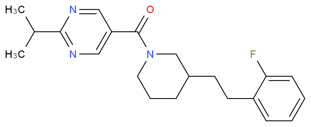 5-({3-[2-(2-fluorophenyl)ethyl]-1-piperidinyl}carbonyl)-2-isopropylpyrimidine_分子结构_CAS_)