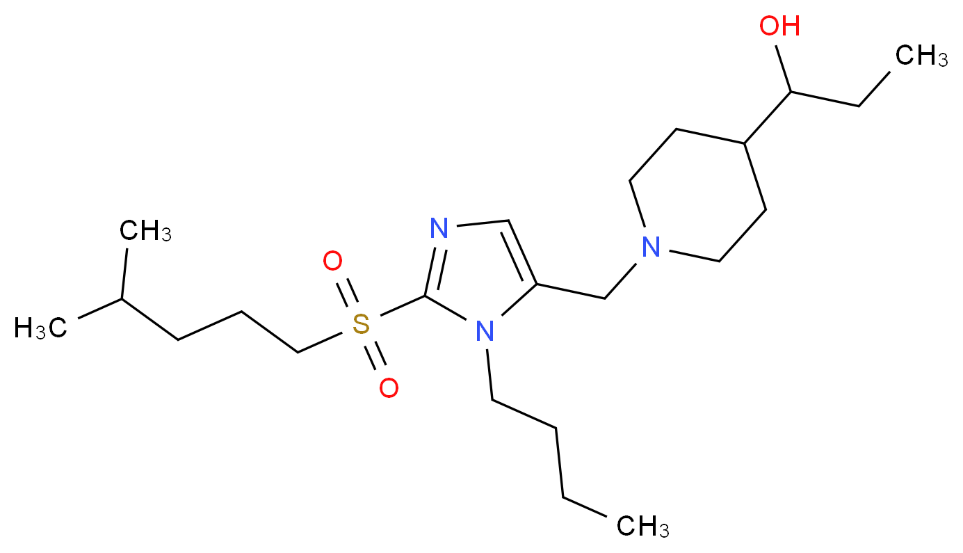 1-[1-({1-butyl-2-[(4-methylpentyl)sulfonyl]-1H-imidazol-5-yl}methyl)-4-piperidinyl]-1-propanol_分子结构_CAS_)