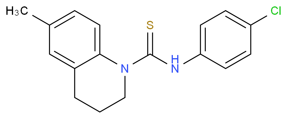 N-(4-Chlorophenyl)-6-methyl-3,4-dihydroquinoline-1(2H)-thiocarboxamide_分子结构_CAS_)