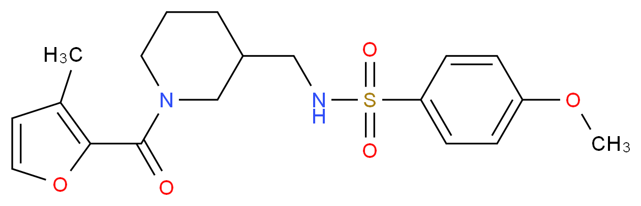 4-methoxy-N-{[1-(3-methyl-2-furoyl)-3-piperidinyl]methyl}benzenesulfonamide_分子结构_CAS_)