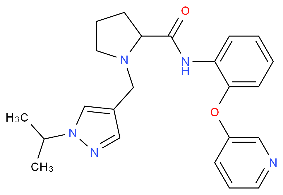 1-[(1-isopropyl-1H-pyrazol-4-yl)methyl]-N-[2-(3-pyridinyloxy)phenyl]prolinamide_分子结构_CAS_)