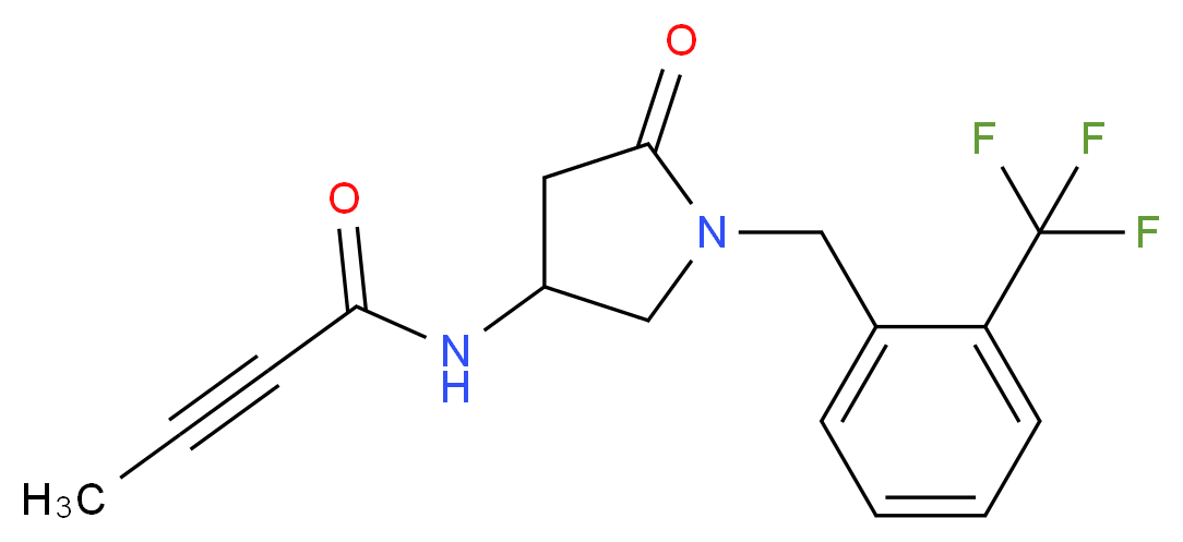N-{5-oxo-1-[2-(trifluoromethyl)benzyl]-3-pyrrolidinyl}-2-butynamide_分子结构_CAS_)