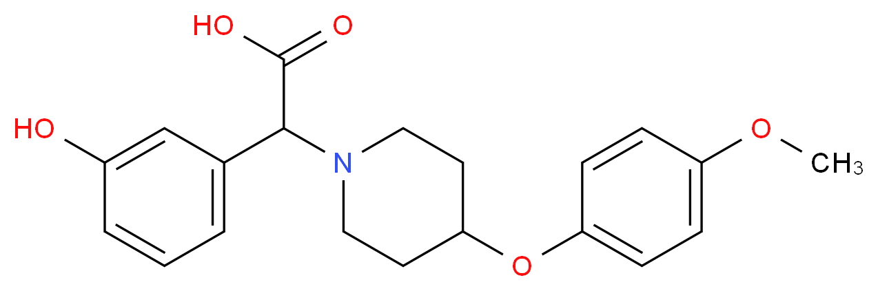 (3-hydroxyphenyl)[4-(4-methoxyphenoxy)piperidin-1-yl]acetic acid_分子结构_CAS_)