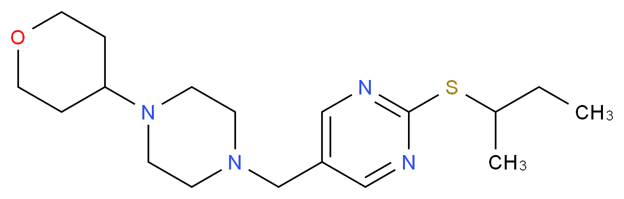 2-(sec-butylthio)-5-{[4-(tetrahydro-2H-pyran-4-yl)piperazin-1-yl]methyl}pyrimidine_分子结构_CAS_)