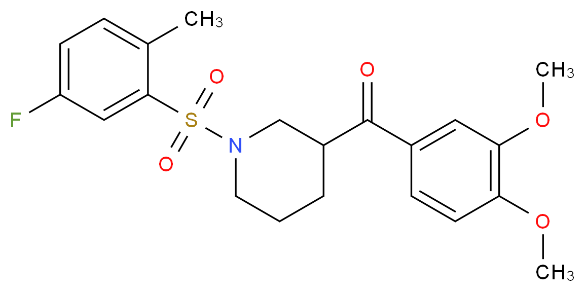 (3,4-dimethoxyphenyl){1-[(5-fluoro-2-methylphenyl)sulfonyl]-3-piperidinyl}methanone_分子结构_CAS_)